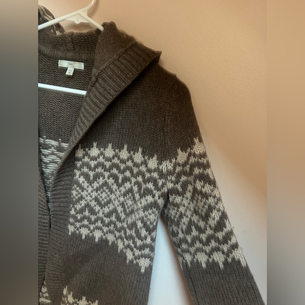 GAP Brown and White Wool blend Cardigan Women’s XS - Picture 4 of 12